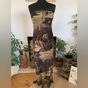 Zara Rare Bosch Hieroneymos Art-Inspired Strapless Dress